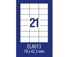 Lipnios etiketės Avery Europe, A4, 70x42.3mm, 21 etiketė lape, be rėmelio, 100 lapų, baltos spalvos