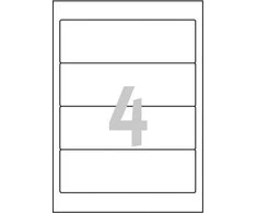 Lipnios etiketės segtuvams Avery Zweckform, A4, 192x61mm, pakuotėje 25 lapai, baltos spalvos