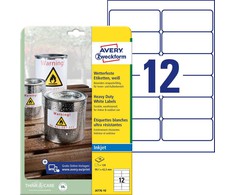 AVERY Zweckform Atsparios atmosferos poveikiui folijos etiketės 99,1 x 42,3 mm baltos su kraštu rašaliniams spausdintuvams - 1 vnt. (J4776-10)