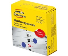 Avery Zweckform Kółka do zaznaczania w dyspenserze , 250 vnt./rolka, O19 mm, mėlyna, Mėlynas