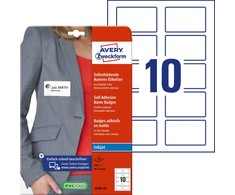 Avery Zweckform LIPAKIUS PAVADINIMO ŽENKLĖLIS AVERY ZWECKFORM RAŠALINIAMS SPAUSDINTUVIEM balta 80 X 50 MM
