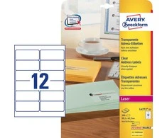 Avery Zweckform Skaidrios adresų etiketės 99.1 x 42.3 mm (L4772- 25)
