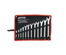 AW-Tools AWTOOLS KLUCZE PŁASKO-OCZKOWE KOMPLET 12elem. 6,7,8,10,12,13,14,15,16,17,19,22 mm
