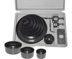 AW-Tools AWTOOLS skylučių pjūklai MEDIENAI / 19-22-28-32-38-44-51-64-76-89-102-127mm / 16 ELEMENTŲ RINKINYS