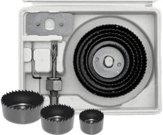 AW-Tools AWTOOLS skylučių pjūklai MEDIENAI /50-57-67-76-89-102mm / 8 ELEMENTŲ RINKINYS