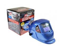 AW-Tools suvirinimo šalmas LYG-8 mėlynas DIN 9-13, dvigubai lakuotas, automatinis užtamsinimas