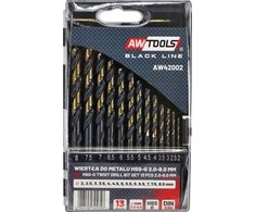 Grąžtas AW-Tools AWTOOLS grąžtai METAL HSS M2 KPL. 13szt./2-8mm/ PREMIUM