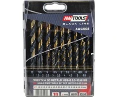 Grąžtas AW-Tools AWTOOLS GRĄŽIAUS METALAS HSS M2 RINKINYS 19 vnt. / 1,0-10,0 mm / PREMIUM