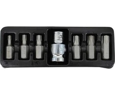 AW-Tools AWTOOLS TORX antgaliai 7 vnt. T25-T55 + adapteris, su skyle Juodas linija