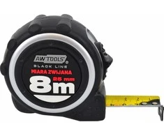 AW-Tools AWTOOLS MATUOKLĖ RITININĖ DVIPUSĖ 8m x 25mm ABS TPR 1-STOP