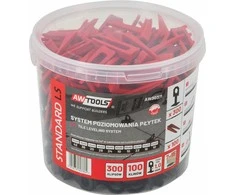 AW-Tools Plytelių nyveliavimo komplektas AWTools AW30371; 1 mm; 7-15 mm; 300+100 vnt.
