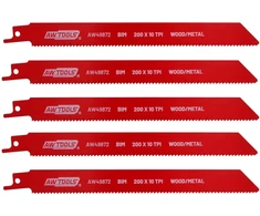 AW-Tools AWTOOLS Pjūklelis BiM PJOVIMUI PISTONU 200mm 10 TPI /5vnt /METALAS-MEDIS