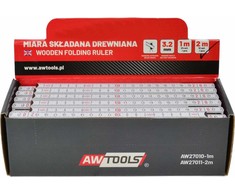 AW-Tools AWTOOLS MEDINIS SULANKSTOMAS METRAS 2m x 10, 12 vnt. EKSPOZICINĖJE DĖŽUTĖJE (Ekspozicinė prekė) (Ekspozicinė prekė)
