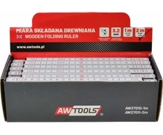 AW-Tools AWTOOLS MEDINIS SULANKSTOMAS METRAS 2m x 10, 12 vnt. EKSPOZICINĖJE DĖŽUTĖJE (Ekspozicinė prekė) (Ekspozicinė prekė)