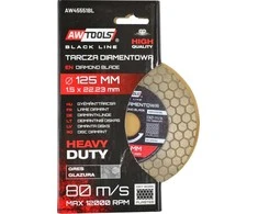 AW-Tools AWTOOLS DEIMANTINIS DISKAS 125×22,2 / KORIO RAŠTAS 2in1 Juodas LINE