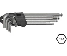 AW-Tools AWTOOLS KLUCZE IMBUSOWE SZEŚCIOKĄTNE Z KULKĄ / 1,5-10mm / 9 vnt. 1.5/2/2.5/3/4/5/7/8/10mm DŁUGIE