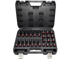 AW-Tools AWTOOLS SMŪGINIŲ GALVUČIŲ RINKINYS 1/2″ 26 vnt./10-24 mm/ TRUMPOS IR ILGOS Juodas LINE