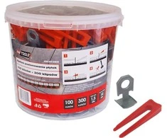 AW-Tools AWTOOLS PLYTELIŲ LYGINIMO SISTEMOS STANDARTAS 1,5mm - 7-15mm - CLIP 300vnt. + PLEŠTAS 100 vnt.