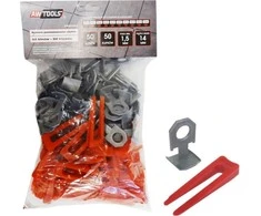 AW-Tools AWTOOLS SYSTEM POZIOMOWANIA PŁYTEK STANDARD 1,5mm - 7-15mm - KLIPS 50szt. + KLIN 50szt.