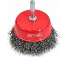 AW-Tools AWTOOLS 65 mm koto taurės formos šepetys, gofruota viela