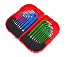 AW-Tools AWTOOLS ŠEŠIAKAMPIŲ/TORX RAKTŲ RINKINYS / 1,5-10,0mm/ 18vnt. SPALVOTI