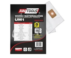 AW-Tools mikropluošto dulkių maišeliai, rinkinyje 5 vnt. UM1, GAS35 / VC3011L / VC3510L / VC3511L