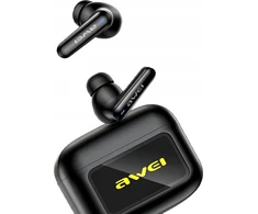 Awei Bluetooth 5.4 T56 ANC TWS ausinės + įkrovimo stotelė juoda/juoda
