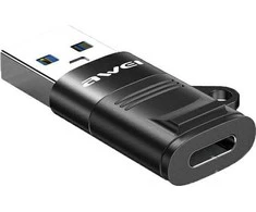 AWEI Adapteris CL-13 USB-C/USB-A juodos spalvos