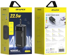 Awei Powerbank PA-105 40000mAh 22,5W PD 3xUSB-C juodas