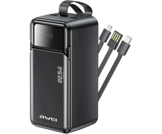 Awei Powerbank PA-107 50000mAh 22,5W PD 3xUSB juodas