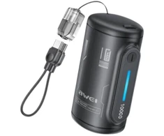 Awei nešiojamasis įkroviklis WP-117 10000mAh 22.5W 3C 2xUSB-C juodas