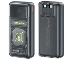 AWEI PowerBank P99K 20000mAh 22.5W juodos spalvos