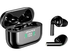 Bluetooth 5.1 TWS ausinės + AWEI Docking Station (T29P) juodos spalvos