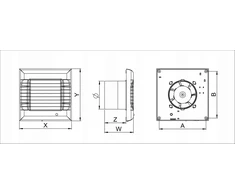 AWENTA A-MATIC vonios ištraukimo ventiliatorius Awenta WM100R fi100mm 98m3/h 10W 230V su automatiniu užraktu balta
