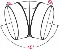 AWENTA alkūninis kanalas Awenta KO125-23/45 apvalus 45 laipsnių fi125mm