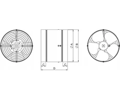 AWENTA Awenta WK250 kanalinis ventiliatorius fi250mm 740m3/h 51W 230V metalas