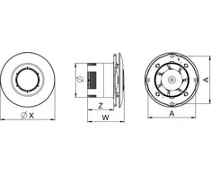AWENTA Awenta WXS125 Sateo vonios ventiliatorius fi125mm 135m3/h 15W 230V baltas
