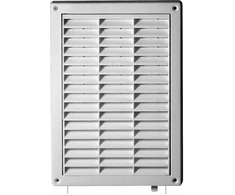 AWENTA baltos ventiliacijos grotelės su sklende ir tinkleliu 128 x 197 mm (T59)