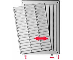 AWENTA baltos ventiliacijos grotelės su sklende ir tinkleliu 128 x 197 mm (T59)