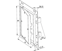 AWENTA revizijos durelės kaukė 250x250 kartonas-gipsas
