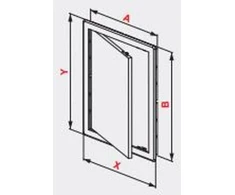 AWENTA Revizijos durelės metalinės 500 x 500 mm baltos (DM102)