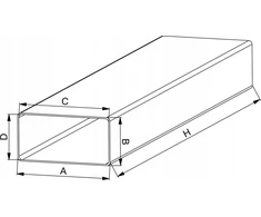 AWENTA Vėdinimo kanalas KP75-10 75x150mm plokščias baltas 1m