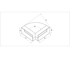 AWENTA Horizontali plokščia alkūnė 60 x 204mm 90° (KP204-24/90)