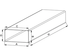 AWENTA plokščias kanalas 60 x 120 mm 1,5 m (KP120-15)