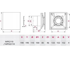 AWENTA Pulsar Awenta WPG110ZT baltas išmetimo ventiliatorius