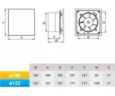 AWENTA Trax fi100 vonios ventiliatorius 89m3/h 13W 230V baltas Awenta WTB100