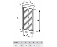 AWENTA ventiliacijos grotelės Awenta Exclusive TK TK8 baltos