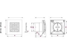AWENTA Ventiliatorius Awenta WPAB110ZT Pulsar vonios ventiliatorius fi100mm 110 m3/h 9W 230V su laikmačiu ir atbuliniu vožtuvu, balta