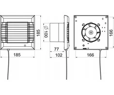 AWENTA Ventiliatorius Vonios kambario ventiliatorius A-MATIC fi100 95m3/h 16W 230V Awenta WM100W