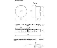 AWEX AXP IP65 / 20 ECO LED 3W 325lm (opt. low) 1h vienpaskirtis baltas AXPC / 3W / ESE / X / WH - AXPC / 3W / ESE / X / WH